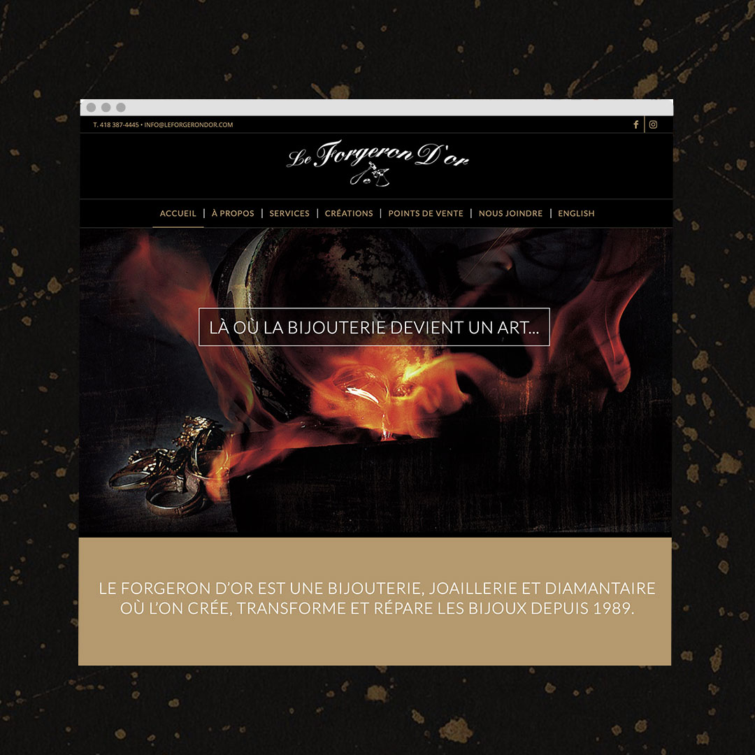 Le Forgeron D'or - Un site web réalisé par Kaylynne Johnson
